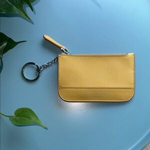 Marc Jacobs Saffino Mustard Yellow Card Holder with Keychain